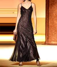 Evening gown with beads, brown