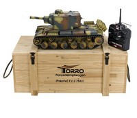 RC tank 1:16 Torro PzKpfW KV-2 754(r), zvuk, kouř, kov. díly, 2.4GHz, v dřevěné bedně