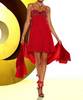 Babydoll evening gown, red