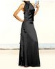 Silky evening gown, black
