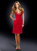 Silky evening gown, red