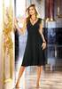 Silk chiffon dress with flounces, black