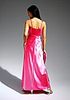 Satin evening gown, pink with strass