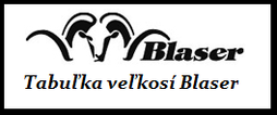 Blaser tabuľka veľkostí